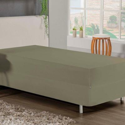 Jogo De Cama Solteiro Nobre 2 Peças Luva De Box 55cm De Altura Malha 100% Algodão - Avelã