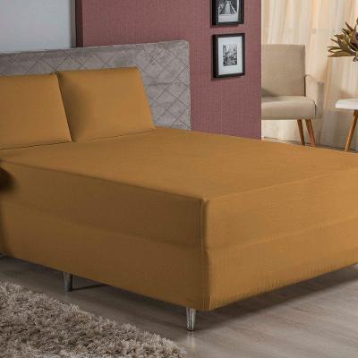 Jogo De Cama Casal Nobre 3 Peças Luva De Box 55cm De Altura Malha 100% Algodão - Cobre