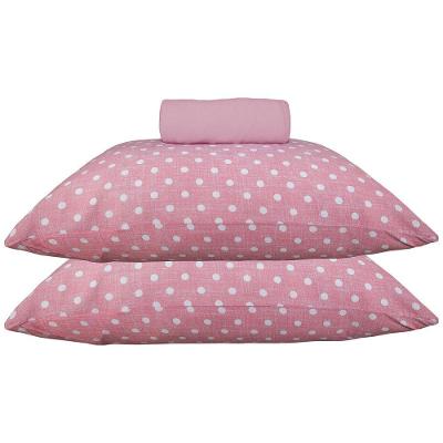 Jogo De Cama Kazzavip Casal Malha Mista 70% Algodão E 30% Poliéster Ilhabela 3 Peças Rosa