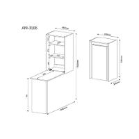 Armário Multiuso Lavanderia AM3106 c/ Mesa Retrátil e 2 Prateleiras Branco - Tecno Mobili - 4