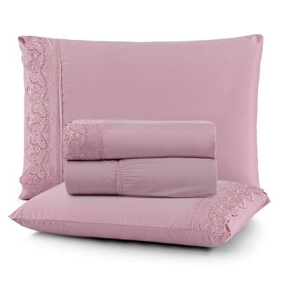 Jogo De Cama Nobless Queen 04 Peças 100% Poliéster - Rosa Malva