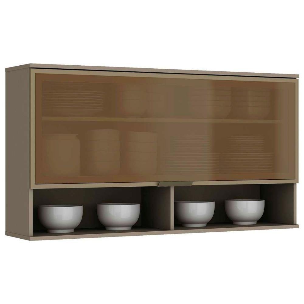 Armário Aéreo p/ Cozinha  Connect c/ 1 Porta c/Vidro 120cm Duna - Henn - 1