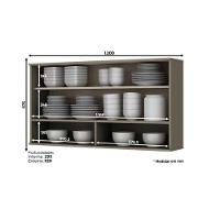 Armário Aéreo p/ Cozinha  Connect c/ 1 Porta c/Vidro 120cm Duna - Henn - 2