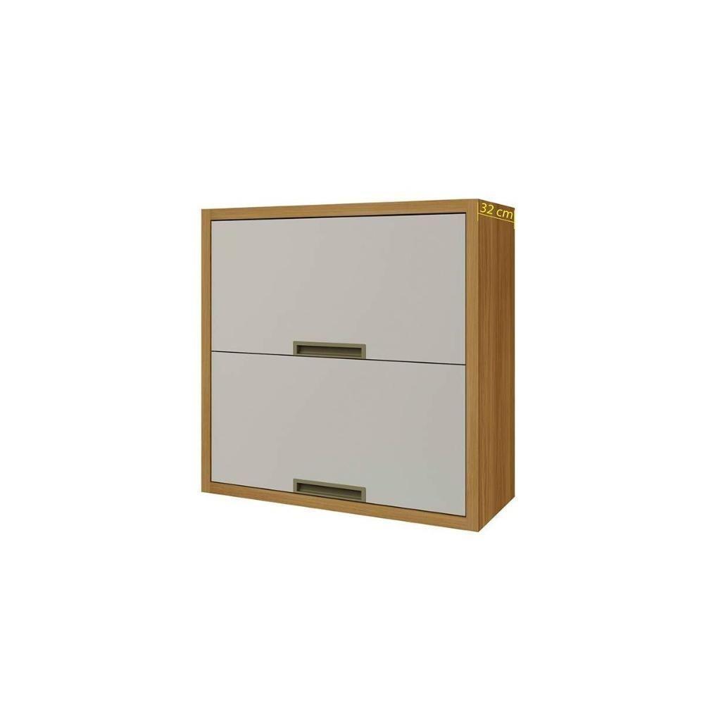 Armário Aéreo Cozinha Modulado  Imperatriz c/ 2 Portas Freijo/Off White - Nesher - 1