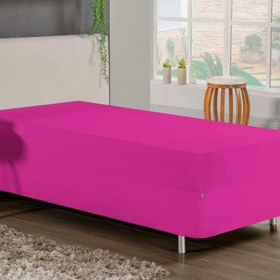 Jogo De Cama Solteiro Nobre 2 Peças Luva De Box 55cm De Altura Malha 100% Algodão - Pink