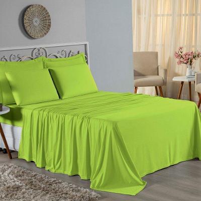 Jogo De Cama Queen Nobre 4 Peças Lençol Com Elástico De 30cm De Altura Malha 100% Algodão - Pistache