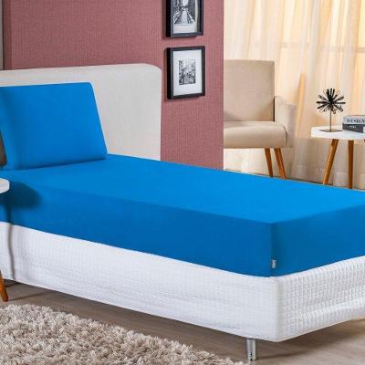 Jogo De Cama Solteiro Nobre 2 Peças Lençol Com Elástico De 30cm De Altura Malha 100% Algodão - Turquesa