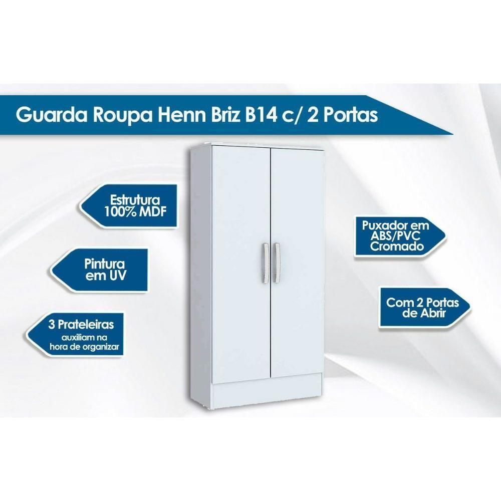 Armário Multiuso Lavanderia Zafira c/ 2 Portas Branco - Henn - 3