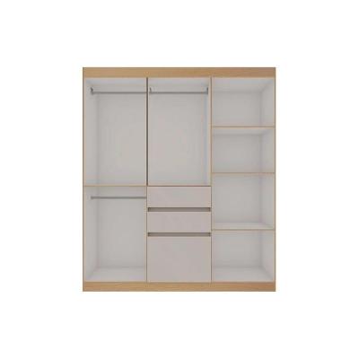 Guarda Roupa Solteiro 6 Portas E 3 Gavetas Berna Freijo-white Laca - Genialflex