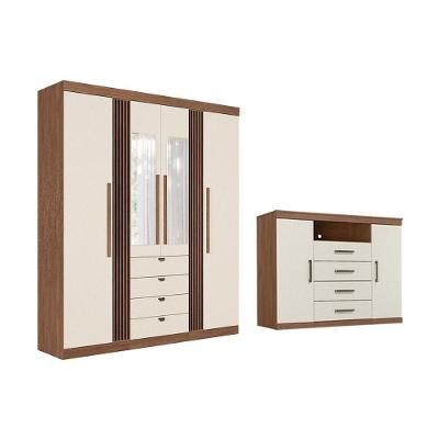 Guarda Roupa +cômoda 2 Peças Qc319 Jatoba/areia - Santos Andirá