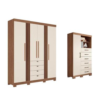 Guarda Roupa +cômoda 2 Peças Qc293 Jatoba/areia - Santos Andirá