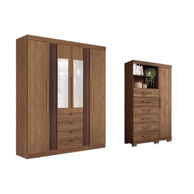 Guarda Roupa +cômoda 2 Peças Qc283 Jatobá - Santos Andirá