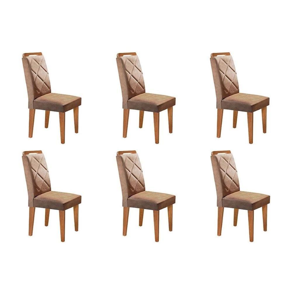 Cadeira Sala De Jantar Melissa Kit 6 Un Imbuia/Linho Turim - Rufato - 1