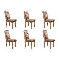 Cadeira Sala De Jantar Melissa Kit 6 Un Imbuia/Linho Turim - Rufato - 1