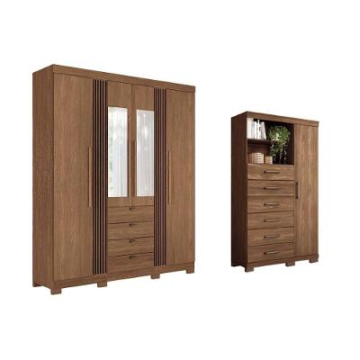 Guarda Roupa +cômoda 2 Peças Qc275 Jatobá - Santos Andirá