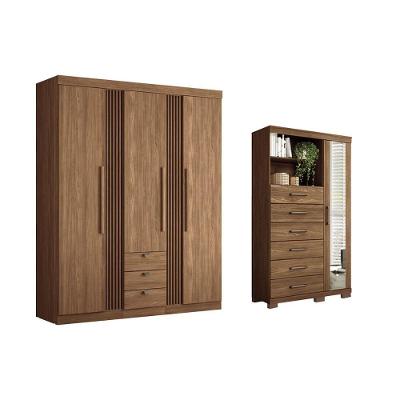 Guarda Roupa 2 Peças (1guardaroupa+1cômoda) Qc265 Jatobá - Santos Andirá