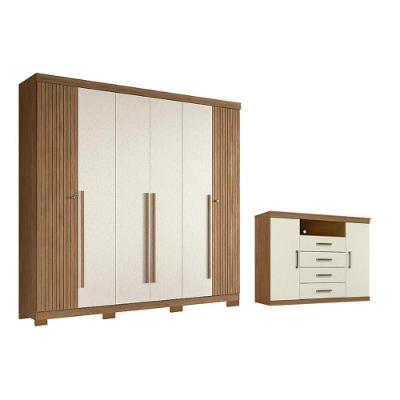 Guarda Roupa +1cômoda Qc367 Jatoba/areia - Santos Andirá