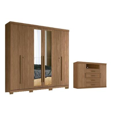 Guarda Roupa +1cômoda Qc349 Jatobá - Santos Andirá