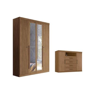 Guarda Roupa +1cômoda Qc320 Jatobá - Santos Andirá