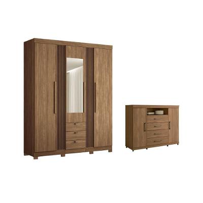 Guarda Roupa +1cômoda Qc234 Jatobá - Santos Andirá