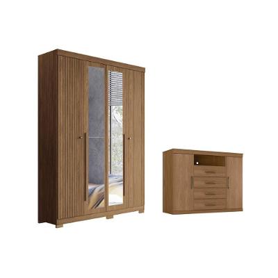 Guarda Roupa +1cômoda Qc307 Jatobá - Santos Andirá