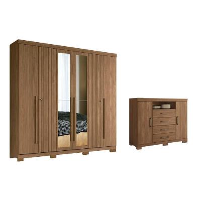 Guarda Roupa +cômoda 2 Peças Qc347 Jatobá - Santos Andirá