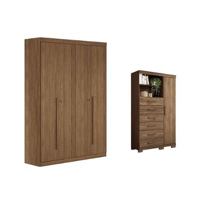 Guarda Roupa +cômoda 2 Peças Qc346 Jatobá - Santos Andirá