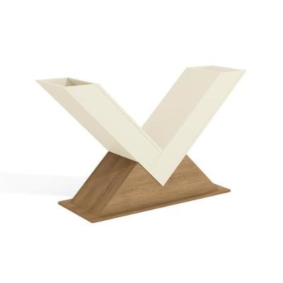 Base Mesa de Jantar Amora BA35 Madeirado s/ Tampo Freijó/Off White - Kappesberg