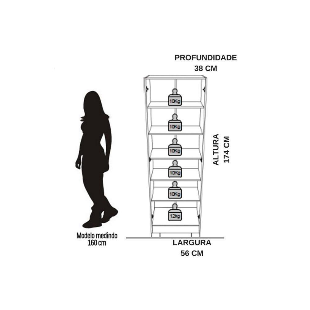Armário Multiuso Lavanderia 547 c/ 1 Porta c/ Espelho e Pés Branco - Carraro - 2