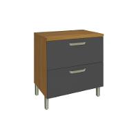 Balcão de Cozinha  Princesa 1 Porta e 1 Gaveta c/ Tampo 80cm Freijo/Grafite - Nesher - 1