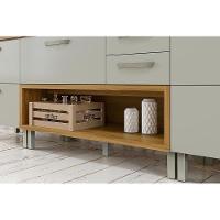 Balcão de Cozinha  Princesa 1 Porta e 2 Gavetas c/ Tampo 120cm Freijo/Off White - Nesher - 5