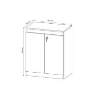 Balcão de Escritório ME4149 c/ 2 Portas c/ Chave Nogal - Tecno Mobili - 2