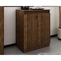 Balcão de Escritório ME4149 c/ 2 Portas c/ Chave Nogal - Tecno Mobili