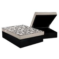 Cama Box Baú Casal: Colchão Espuma Ortobom D26 Physical Ultra Resistente + Base Black(138X188) - 1