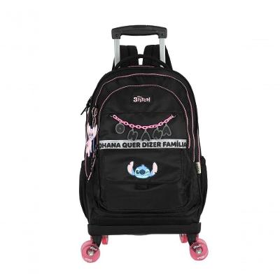 Mochila Com Rodas Stitch Preto - Unico Preto