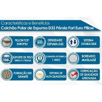 Cama Box Baú Casal: Colchão Espuma Polar D33 Pérola Euro Pillow + Base CRC Suede Clean(138x188) - 2