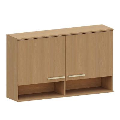 Armário Aéreo 100% Mdf 2 Pts Nicho 120cm Duna Luciane Móveis Freijó/freijó