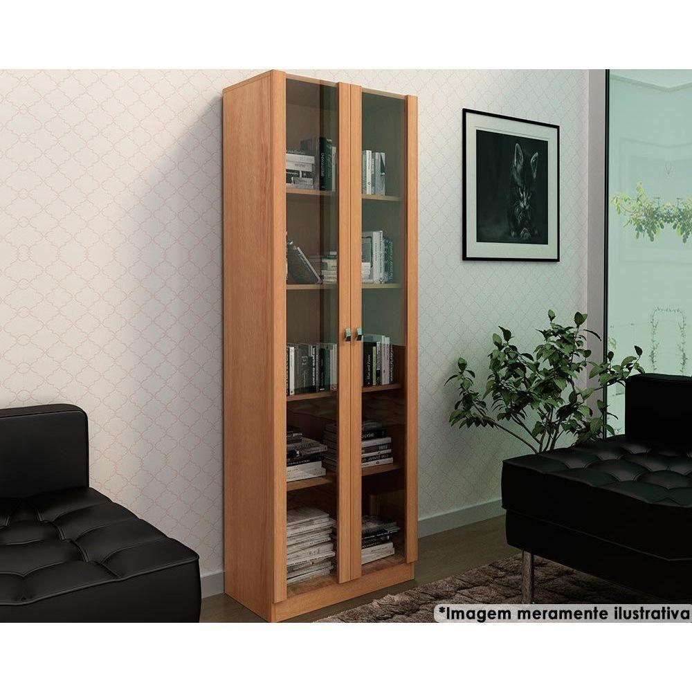 Armário de Escritório ME4115 c/ 2 Portas c/ Vidro Amêndoa - Tecno Mobili - 1