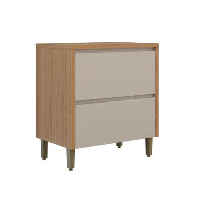 Balcão 1 Porta 1 Gaveta Allure Linea Brasil 80cm Mdf Jequitiba/gris Fosco