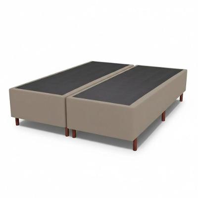 Base Box Queen Size Casal Prince Sued 158x197 Bege 29