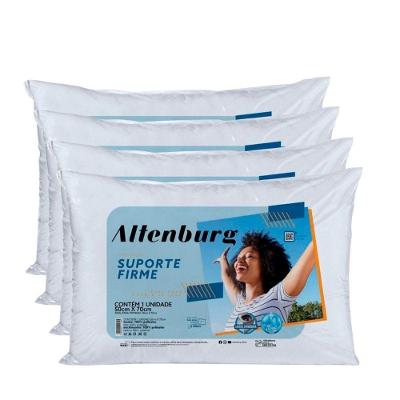 Kit 4 Travesseiros Altenburg Suporte Firme 100% Poliéster Branco