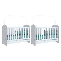 Berço Infantil Bala De Menta 3 Em 1 (2 Un) Branco - Henn - 1