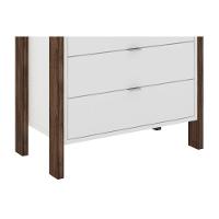 Balcão de Escritório AZ1012 c/ 4 Gavetas Branco/Nogal - Tecno Mobili - 2