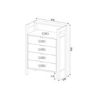 Balcão de Escritório AZ1012 c/ 4 Gavetas Branco/Nogal - Tecno Mobili - 5