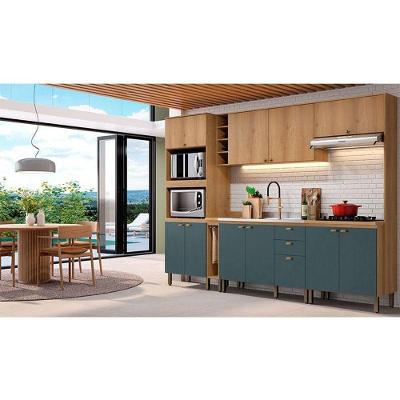 Cozinha Modulada Finesse Ambiente Composição 18 Capuccino Azul - Thb