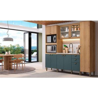 Cozinha Modulada Finesse Ambiente Composição 15 Capuccino Azul - Thb
