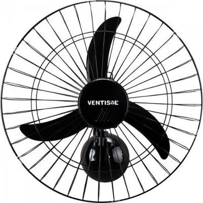 Ventilador de Parede Ventisol Hélice 440mm 1 Velocidade Preto Oscilante 60cm Bivolt