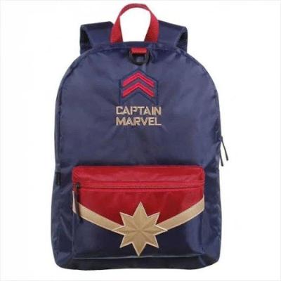 Mochila De Costas Para Meninas Super Heroina Capitã Marvel Reforçada Resisitente - Captain Marvel Azul Escuro