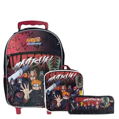 Kit Mochila Lancheira Estojo Naruto Akatsuki Rising 978j01