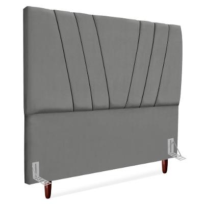 Cabeceira Queen 160 Cm Com Frame Belgica Suede Cinza Artte Cinza